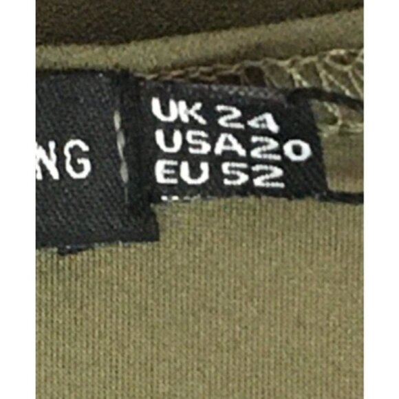 PrettyLittleThing Dress Women Size 24 Olive Green V neck Long Sleeves New w Tags - Picture 6 of 14